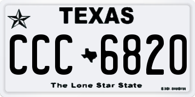 TX license plate CCC6820
