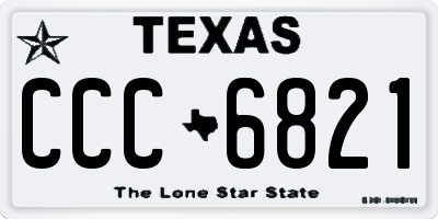 TX license plate CCC6821
