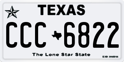 TX license plate CCC6822