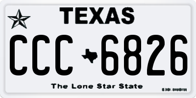 TX license plate CCC6826