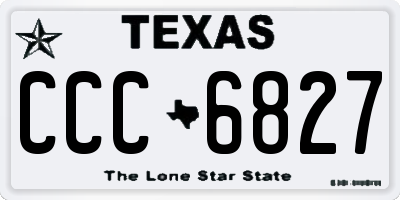 TX license plate CCC6827