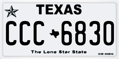 TX license plate CCC6830