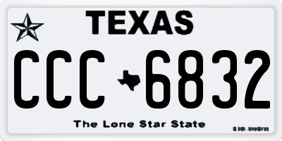 TX license plate CCC6832