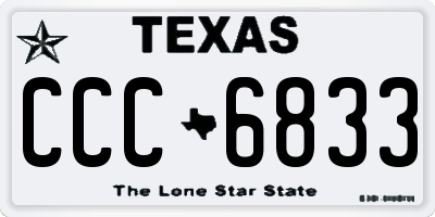 TX license plate CCC6833