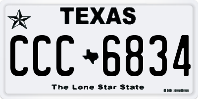 TX license plate CCC6834