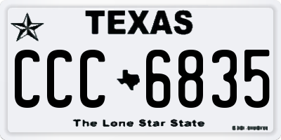 TX license plate CCC6835