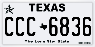 TX license plate CCC6836