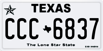 TX license plate CCC6837