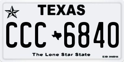 TX license plate CCC6840