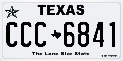 TX license plate CCC6841
