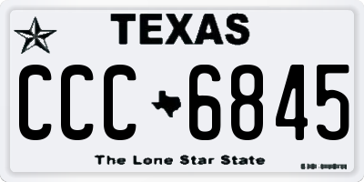 TX license plate CCC6845