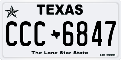 TX license plate CCC6847