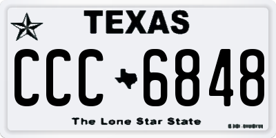 TX license plate CCC6848