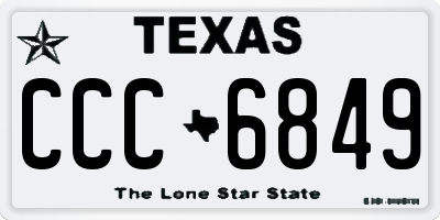TX license plate CCC6849
