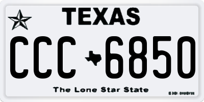 TX license plate CCC6850