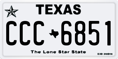 TX license plate CCC6851