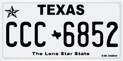 TX license plate CCC6852