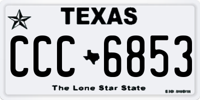 TX license plate CCC6853