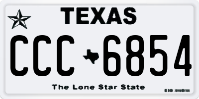 TX license plate CCC6854