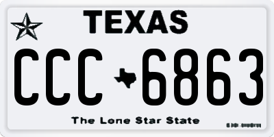 TX license plate CCC6863