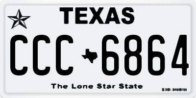 TX license plate CCC6864