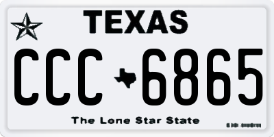 TX license plate CCC6865