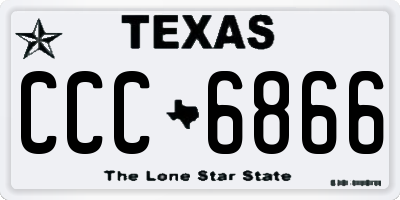 TX license plate CCC6866