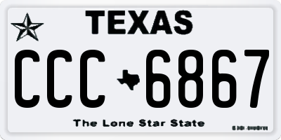 TX license plate CCC6867
