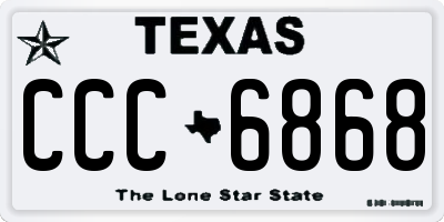 TX license plate CCC6868