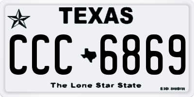 TX license plate CCC6869