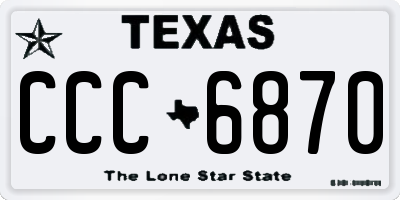 TX license plate CCC6870