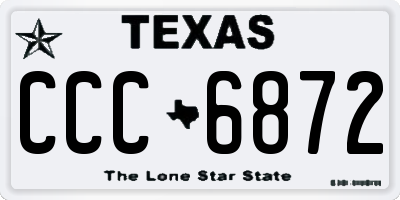 TX license plate CCC6872