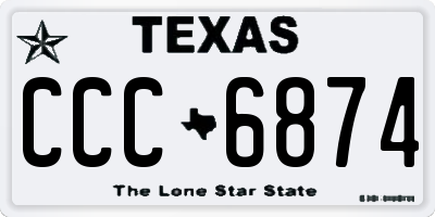 TX license plate CCC6874