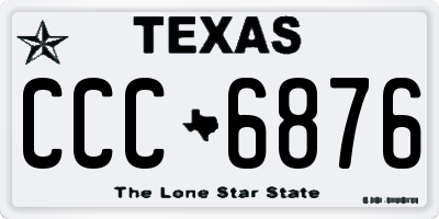 TX license plate CCC6876