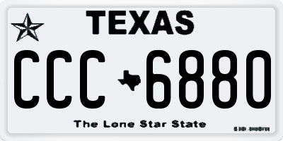TX license plate CCC6880