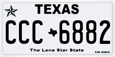TX license plate CCC6882