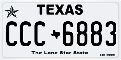 TX license plate CCC6883