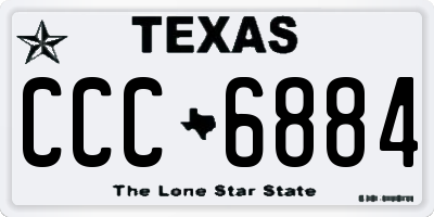 TX license plate CCC6884