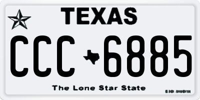 TX license plate CCC6885