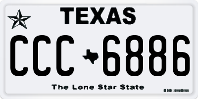 TX license plate CCC6886