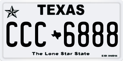 TX license plate CCC6888
