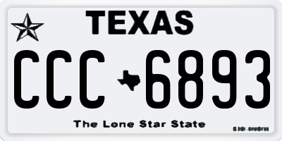 TX license plate CCC6893