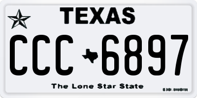 TX license plate CCC6897