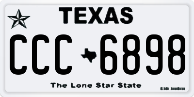 TX license plate CCC6898