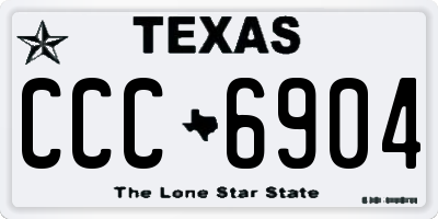 TX license plate CCC6904