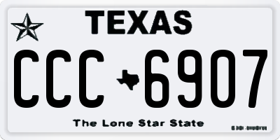 TX license plate CCC6907