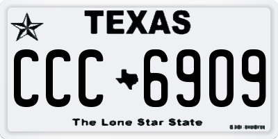 TX license plate CCC6909