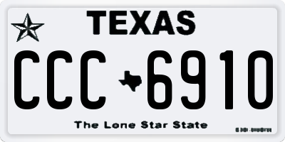 TX license plate CCC6910