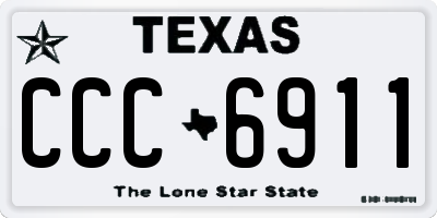 TX license plate CCC6911