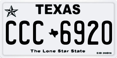 TX license plate CCC6920